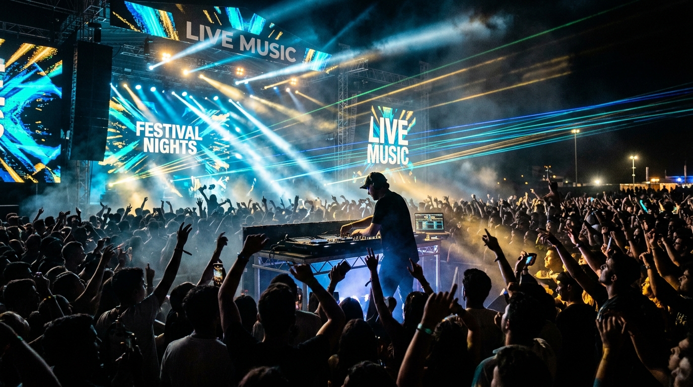 Live Event Festival Stage & DJ Performance